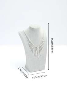 1 Pieza Soporte De Exhibición De Collar Maniquí De Terciopelo Gris - Gris - Ver 3