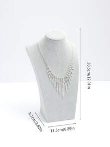 1 Pieza Soporte De Exhibición De Collar Maniquí De Terciopelo Gris - Gris - Ver 4