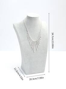 1 Pieza Soporte De Exhibición De Collar Maniquí De Terciopelo Gris - Gris - Ver 5