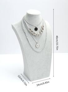 1 Pieza Soporte De Exhibición De Collar Maniquí De Terciopelo Gris - Gris - Ver 6