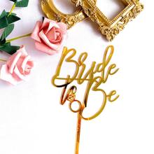 Fashion Acrylic Double-Sided Mirror Birthday Cake Insert Card Baking Decoration (Golden),Christmas - Gold - View 1