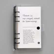 Pvc Loose-Leaf Notebook With Detachable A6 Transparent Memo Pad, High Definition Writing Journal, Portable And Stylish - Black - View 1