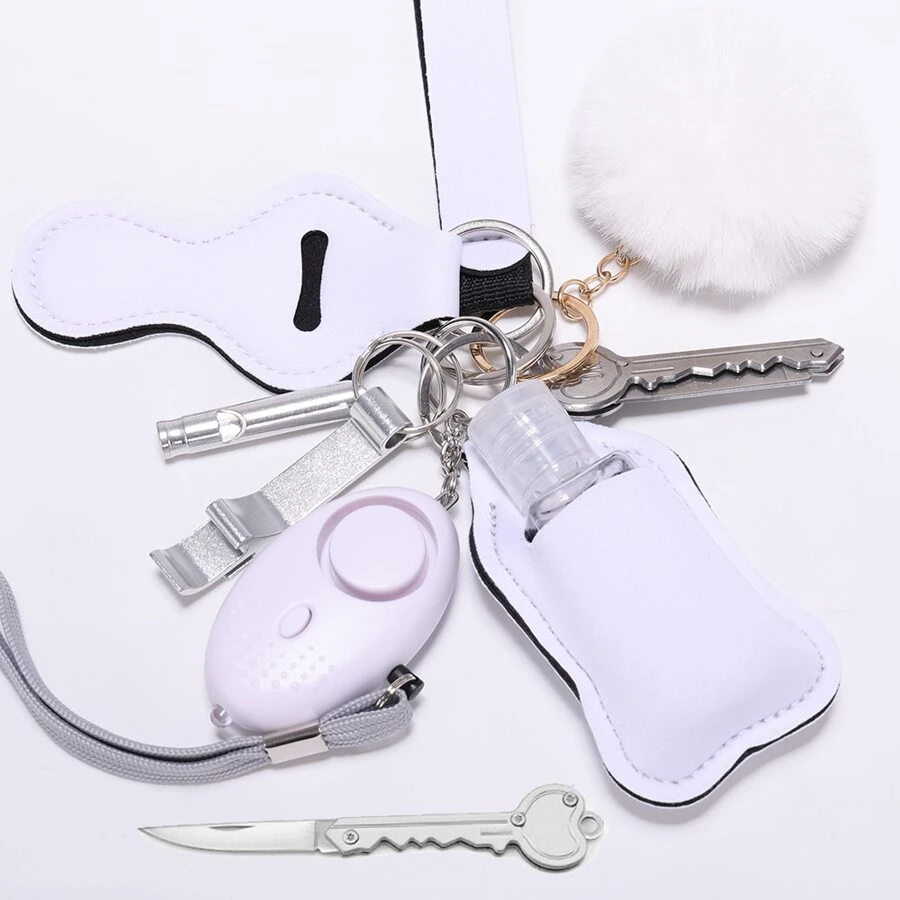 Self Defense Keychain Set For Women Safety Keychain Full Set With Personal Alarm, Knife Keychain