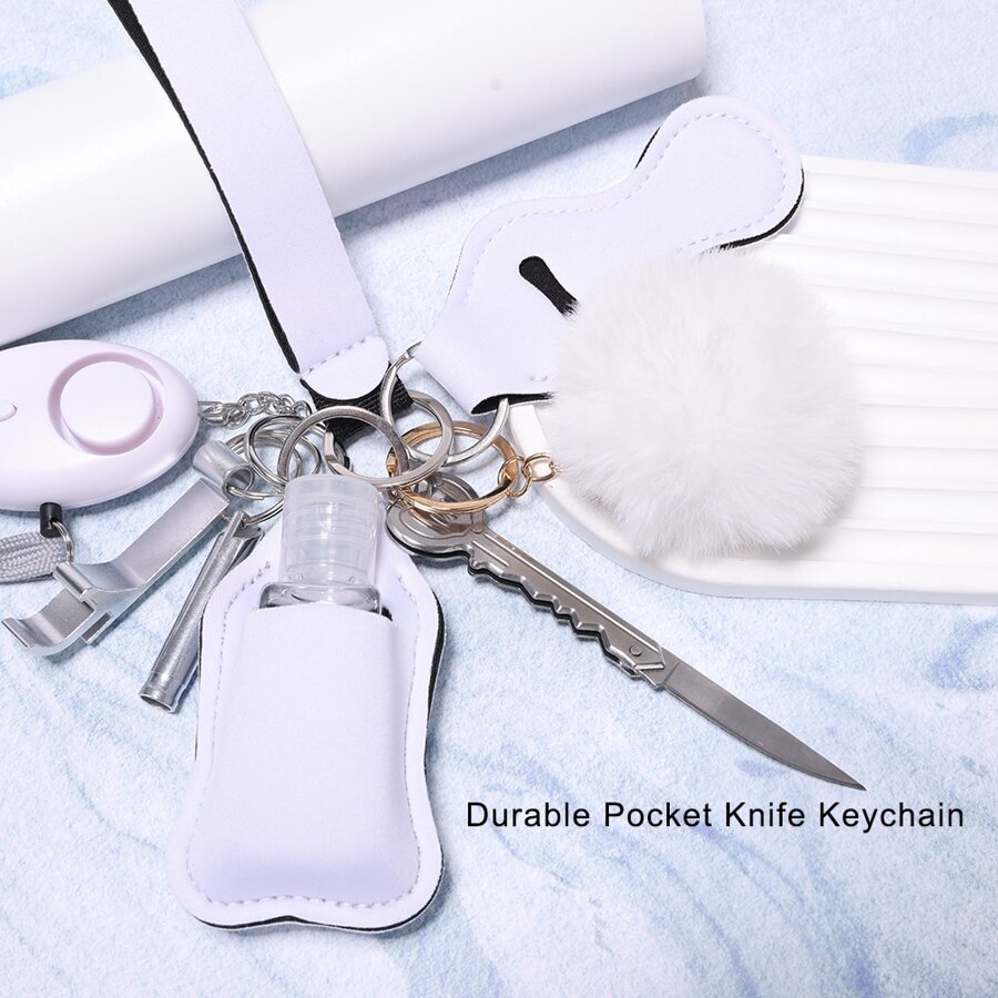 Self Defense Keychain Set For Women Safety Keychain Full Set With Personal Alarm, Knife Keychain