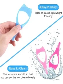 3入組3合1眼影化妝工具,神奇有用的化妝工具睫毛梳防護罩和diy眼線模板,初學者化妝工具眉卡,可重複使用的化妝工具,使睫毛和眼線更完美 - 彩色 - 查看 7