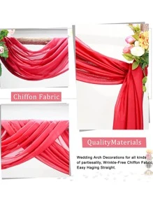 1 pieza boda de arco Velo rollo de organdí de tela para boda de fiesta de cumpleaños Fondo adorno DIY boda de organdí silla Fajas - Rojo - Ver 5
