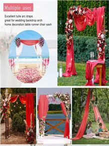 1 pieza boda de arco Velo rollo de organdí de tela para boda de fiesta de cumpleaños Fondo adorno DIY boda de organdí silla Fajas - Rojo - Ver 3