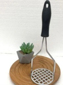 Espremedor de Batatas Em Aço Inox Amassador Espremedor Legumes Feijão Cabo Reforçado - Multicolorido - Visão 5