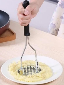 Espremedor de Batatas Em Aço Inox Amassador Espremedor Legumes Feijão Cabo Reforçado - Multicolorido - Visão 3