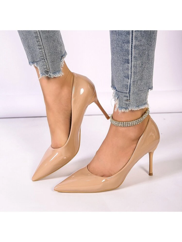 Zapatos Tacón Aguja Punta En Punta Mujer Tacones Altos Boda