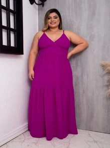 Plus Size Dresses - Rose Red - View 1