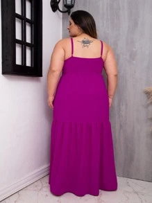 Plus Size Dresses - Rose Red - View 2