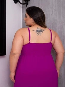 Plus Size Dresses - Rose Red - View 5