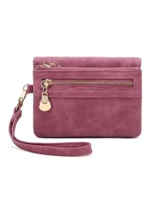 MIYIN Fashionable Zipper Coin With Wrist Strap Women Hot Pink Business Casual Wristlet Wallet Wristlet Wallet For Women Wallet Purse Wallet Small Wallet - Pink - View 3