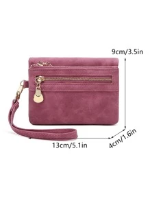 MIYIN Fashionable Zipper Coin With Wrist Strap Women Hot Pink Business Casual Wristlet Wallet Wristlet Wallet For Women Wallet Purse Wallet Small Wallet - Pink - View 9
