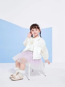 Balabala 年轻女孩拉链连帽外套轻便透气适合夏季 - 白色 - 查看 3