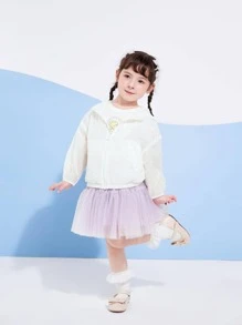 Balabala 年轻女孩拉链连帽外套轻便透气适合夏季 - 白色 - 查看 5