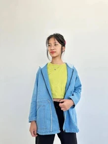 Women Denim Jackets & Coats - Màu xanh nhạt - Xem 2
