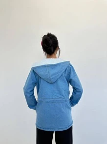 Women Denim Jackets & Coats - Màu xanh nhạt - Xem 1