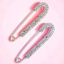 2枚胸針收腰神器褲子腰變小大別針固定衣服褲子收腰裝飾配件女扣別針 - 彩色 - 查看 2