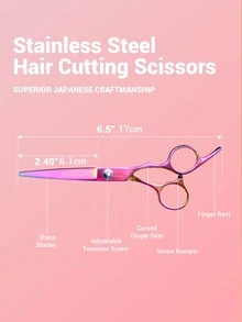 Premium 8 Pieces Hair Cutting Scissors Kit - Professional Barber Shears Set With Thinning Shears - Perfect For Haircuts, Blending, And Salon-Results - Suitable For Men, Women, And Pets (Rose) - Ombre - View 7