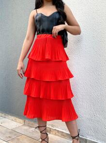 Women Skirts - 紅色 - 查看 1