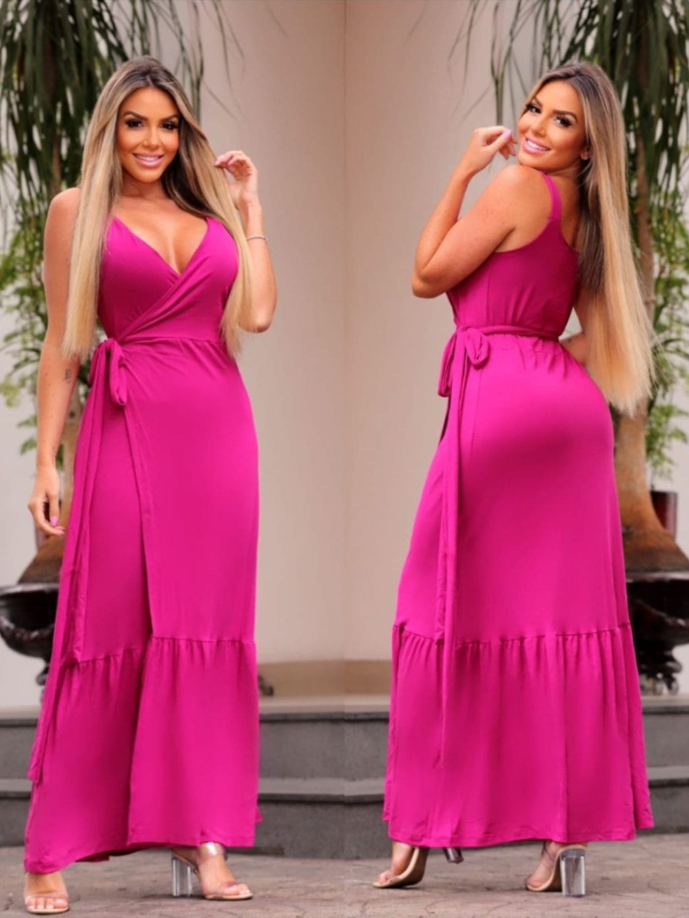 Women Dresses - 中紫紅色 - 查看 1