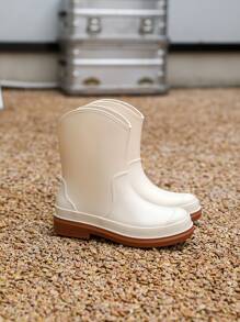 時尚冬天女性套鞋,女性鞋,防水和工作雨鞋,涉水鞋 - 杏色 - 查看 4