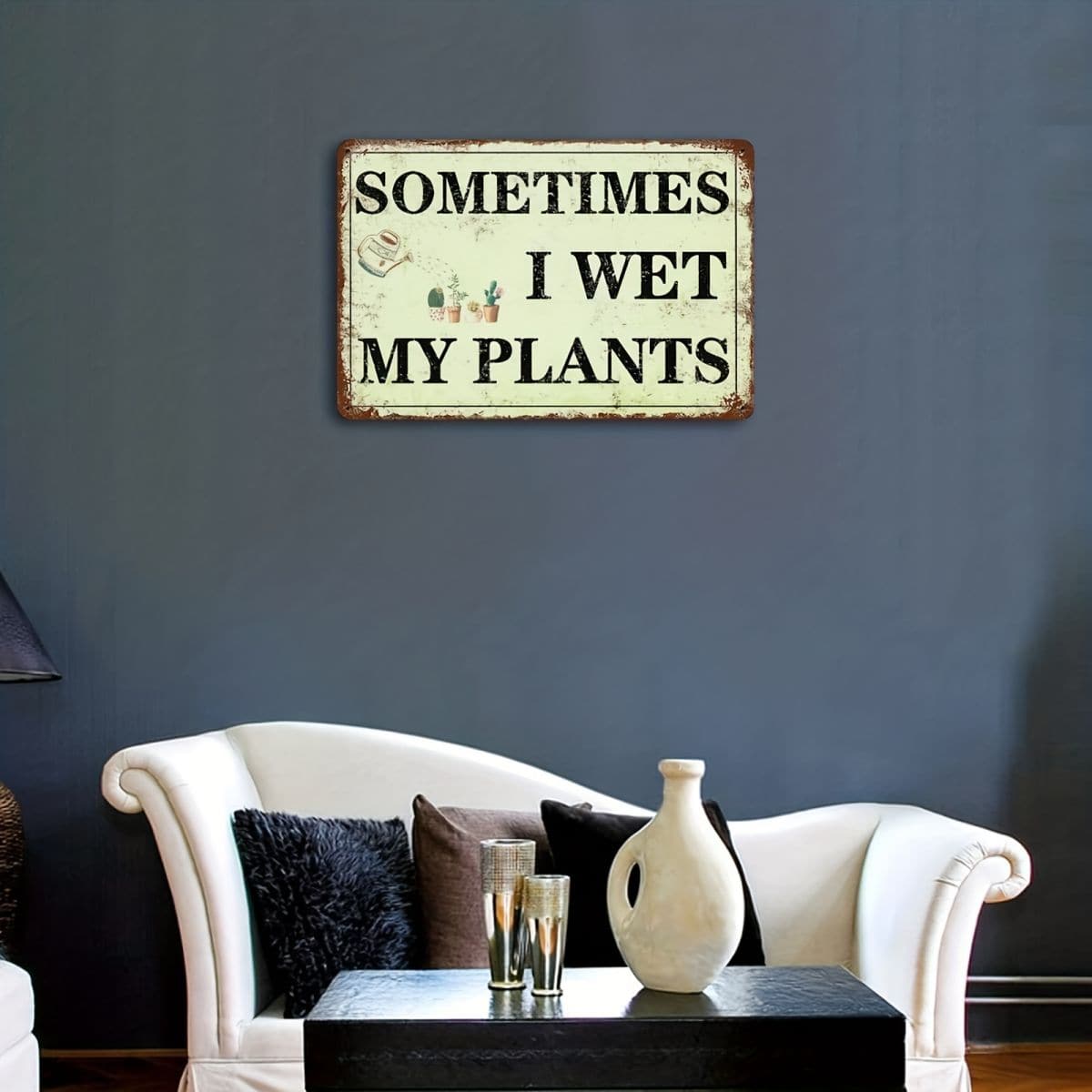 1pc Slogan Graphic Sign, Modern Iron Plaque For Garden Decoration - Apricot - View 1