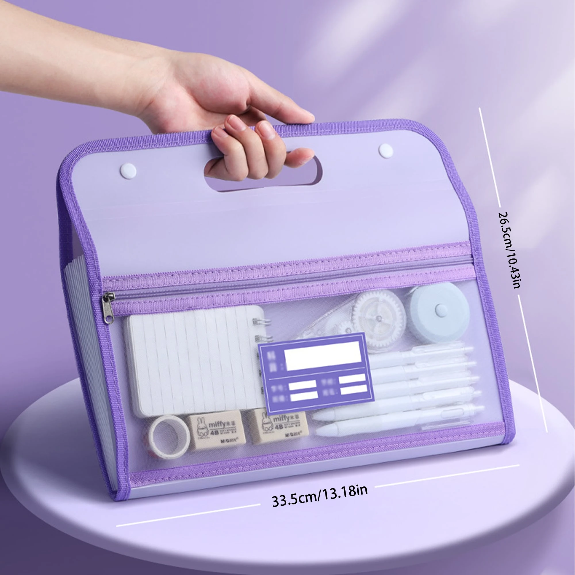 1pc Accordion File Folder, Handheld Document And Test Paper Storage ...