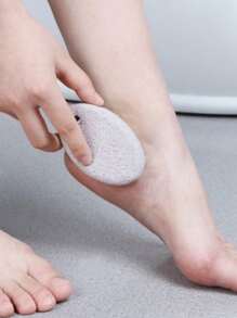 1 Miếng Tự nhiên Đá bọt đá In Hình Bầu Dục Đối với Loại bỏ Da chết Và Callus Đôi chân Và Mát-xa - Màu Xám nhạt - Xem 4