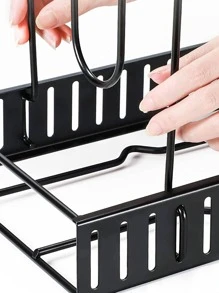 Pots and Pans Organizer, 8 Tier with 3 DIY Methods, Adjustable Rack for Cabinet, Kitchen Organization, Storage and for Pot Lid - 黑色 - 查看 5