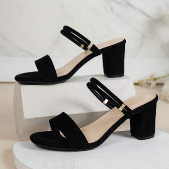 2023夏天新品到貨時尚高跟鞋涼鞋適合女士,舒服的粗跟,兩穿穿戴