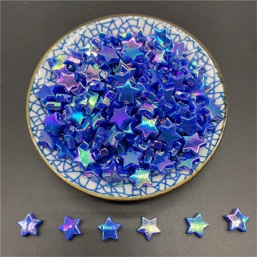 50入組/袋10mm亞克力珠子星形隔片珠子適用於珠寶製作DIY時尚手鍊項鍊配件
