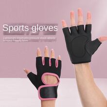Unisex Half Finger Fitness Gloves, Breathable Non-slip Cycling Gloves For Weightlifting And Gym - Pink - View 5