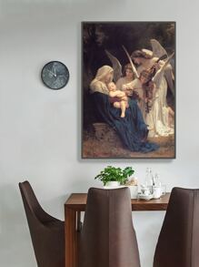 1入組精細的藝術帶超清細節,古典油畫天使和嬰兒在手臂入口客廳墻面裝飾帆布印花,不附框架 - 彩色 - 查看 5