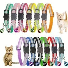 12入組反光貓項圈帶鈴鐺,可調節可分離貓項圈帶鈴鐺和安全扣飾 - 彩色 - 查看 1