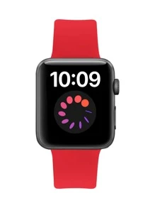 1 件红色时尚柔软硅胶运动手表表带蝴蝶扣舒适可调节防水腕带，适用于 表带 38/40/41/42/44/45/46/49 毫米，适用于 Series Ultra/SE/11/10/9/8/7/6/5/4/3/2/1，智能手表配件