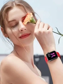 1 件红色时尚柔软硅胶运动手表表带蝴蝶扣舒适可调节防水腕带，适用于 表带 38/40/41/42/44/45/46/49 毫米，适用于 Series Ultra/SE/11/10/9/8/7/6/5/4/3/2/1，智能手表配件