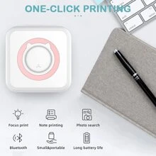 Mini Photo Printer Compatible With IPhone/Android,1000mAh Portable Thermal Photo Printer For Gift Study Notes Work Children Photo Picture Memo - Pink - View 8