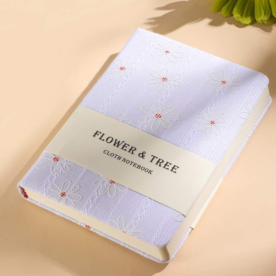 1 Miếng Phong cách Đơn giản Dệt hoa B5 Đường ngang Trống Giường đôi tiêu chuẩn Trang bên trong Túi Quyển sổ , Thích hợp Đối với Chuyên gia Đến Ghi chú - trắng - Xem 1