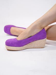 Women's Round Toe, Low Cut, Hemp Rope, Retro Casual Shoes For All Seasons - Purple - View 4