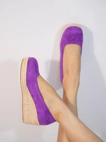 Women's Round Toe, Low Cut, Hemp Rope, Retro Casual Shoes For All Seasons - Purple - View 5
