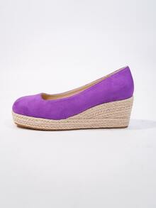 Women's Round Toe, Low Cut, Hemp Rope, Retro Casual Shoes For All Seasons - Purple - View 7