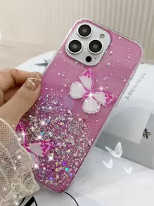 1 ốp lưng điện thoại in hình bướm, phiên bản quốc tế, không phải phiên bản nội địa. - Hồng - Xem 7