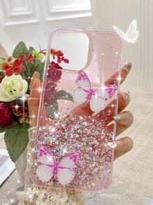 1 ốp lưng điện thoại in hình bướm, phiên bản quốc tế, không phải phiên bản nội địa. - Hồng - Xem 3