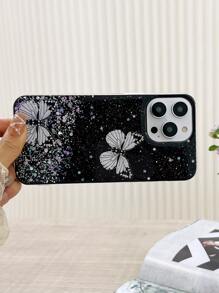 1 pieza Funda de teléfono con diseño de mariposa, versión internacional, no la versión nacional - Negro - Ver 6