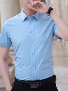Men Shirts - Màu xanh nhạt - Xem 2
