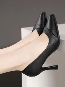 Đúng mốt Của phụ nữ Giường đơn Gầy Cao gót Cao gót , Tối giản Pointed Toe Giày nữ Baotou - màu đen - Xem 1