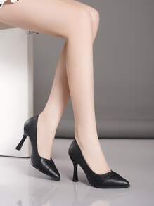 Đúng mốt Của phụ nữ Giường đơn Gầy Cao gót Cao gót , Tối giản Pointed Toe Giày nữ Baotou - màu đen - Xem 3